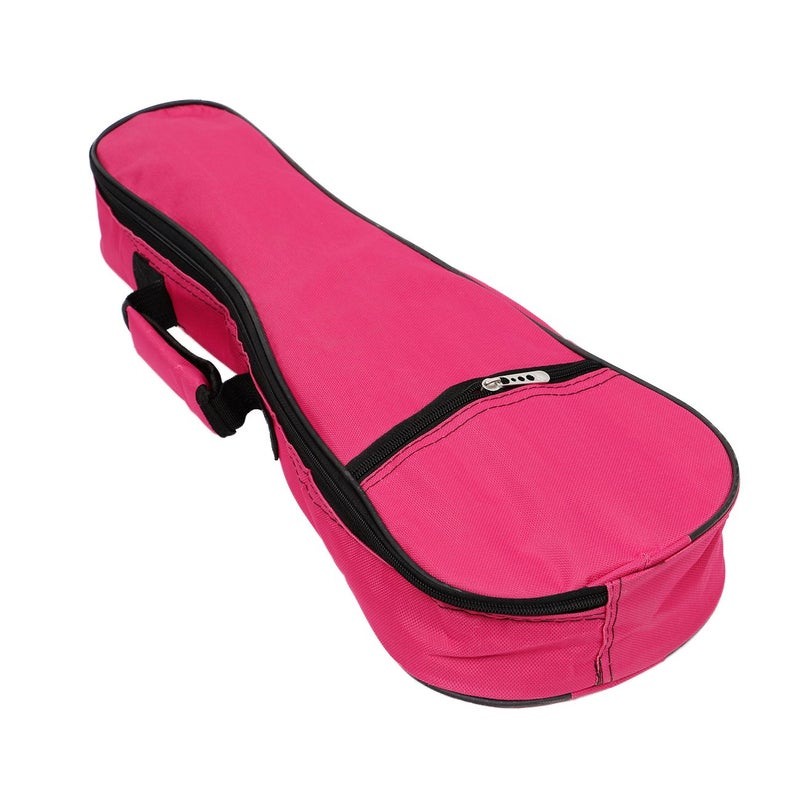 HOT SEAL Waterproof Durable Colorful Ukulele Case Bag with Storage (21in, Rose Pink) - Image 3